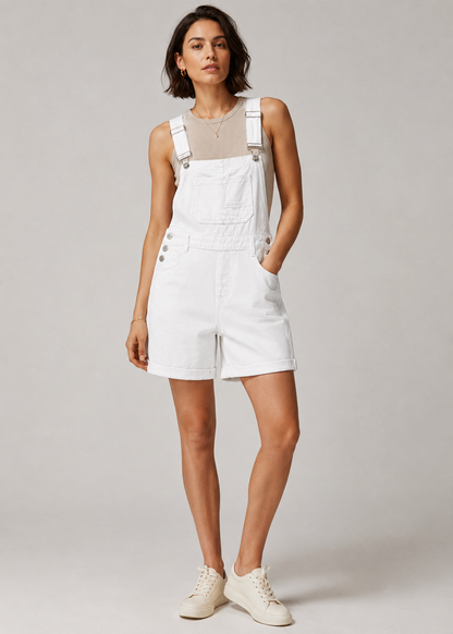Sleeveless Denim Jumpsuit | Women | Denim | Sleeveless Relaxed Fit One-Piece | Casual Everyday Wear | Steven & Levon