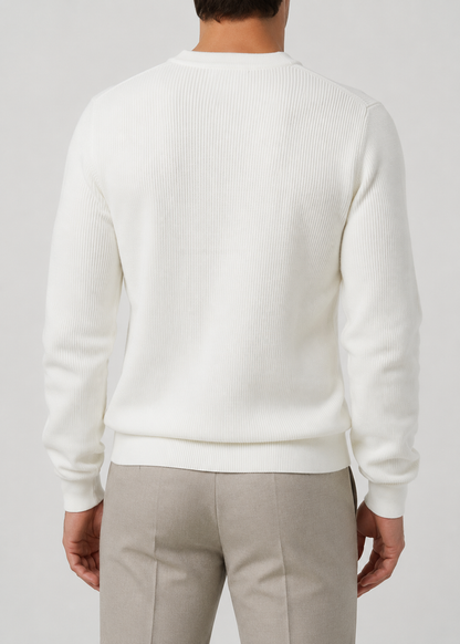 Men’s Ribbed Knit Sweater | Soft Knit Jumper | Textured Design | Everyday Comfort | Steven & Levon