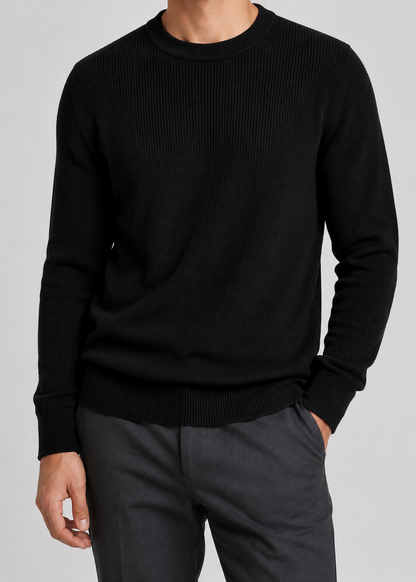 Men’s Ribbed Knit Sweater | Soft Knit Jumper | Textured Design | Everyday Comfort | Steven & Levon