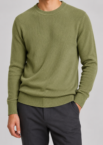 Men’s Ribbed Knit Sweater | Soft Knit Jumper | Textured Design | Everyday Comfort | Steven & Levon