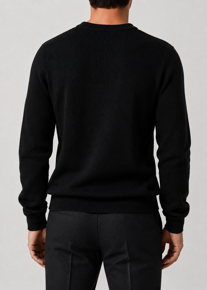 Men’s Ribbed Knit Sweater | Soft Knit Jumper | Textured Design | Everyday Comfort | Steven & Levon