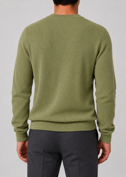 Men’s Ribbed Knit Sweater | Soft Knit Jumper | Textured Design | Everyday Comfort | Steven & Levon