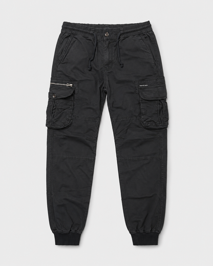 Men’s Cargo Trousers | Tapered Fit Utility Pants | Multi Pocket Cuffed Streetwear Trousers | Steven & Levon