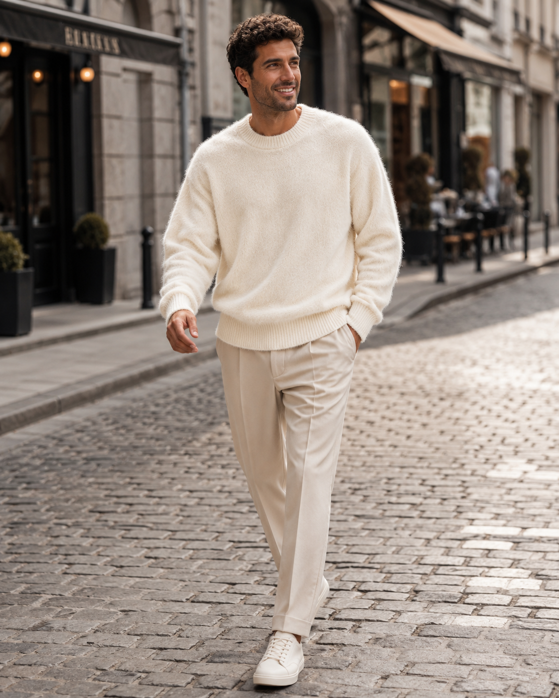Men's Long Chunky Sweater | Chunky Knit | Longline Warm Casual Pullover | Steven & Levon