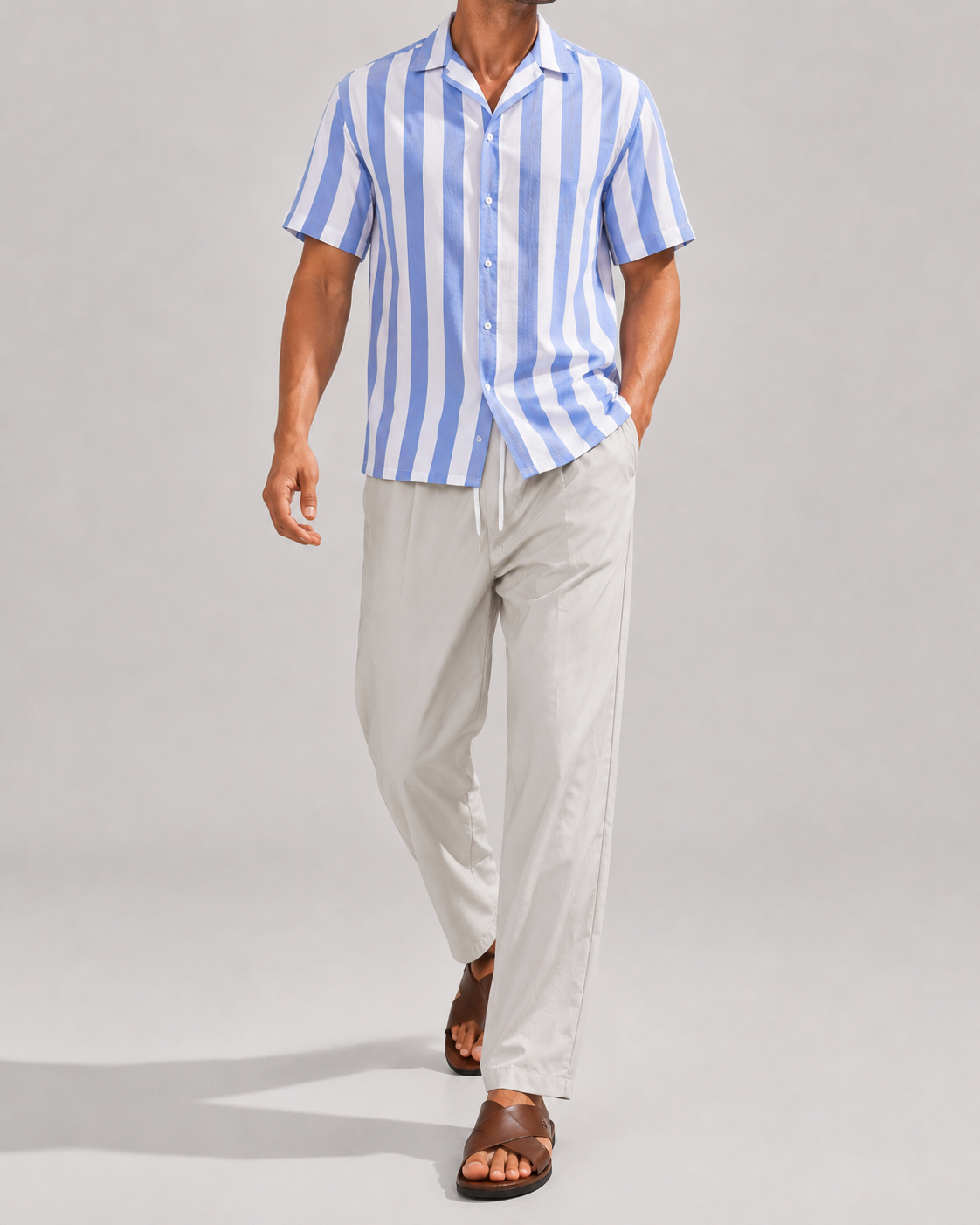 Men's Linen Co-Ord Set | Short Sleeve Button Shirt & Tailored Trousers | Steven & Levon