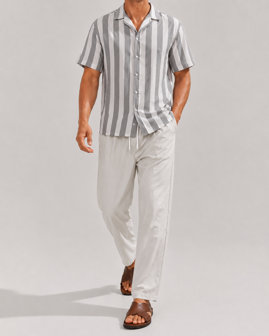Men's Linen Co-Ord Set | Short Sleeve Button Shirt & Tailored Trousers | Steven & Levon