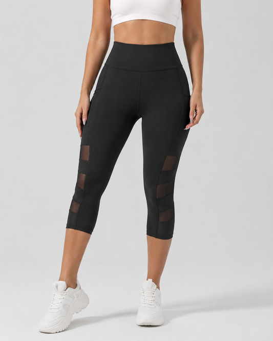 Mira Yoga Pants for Women | High Waisted | Mesh Splicing | Tummy Tuck | Steven & Levon