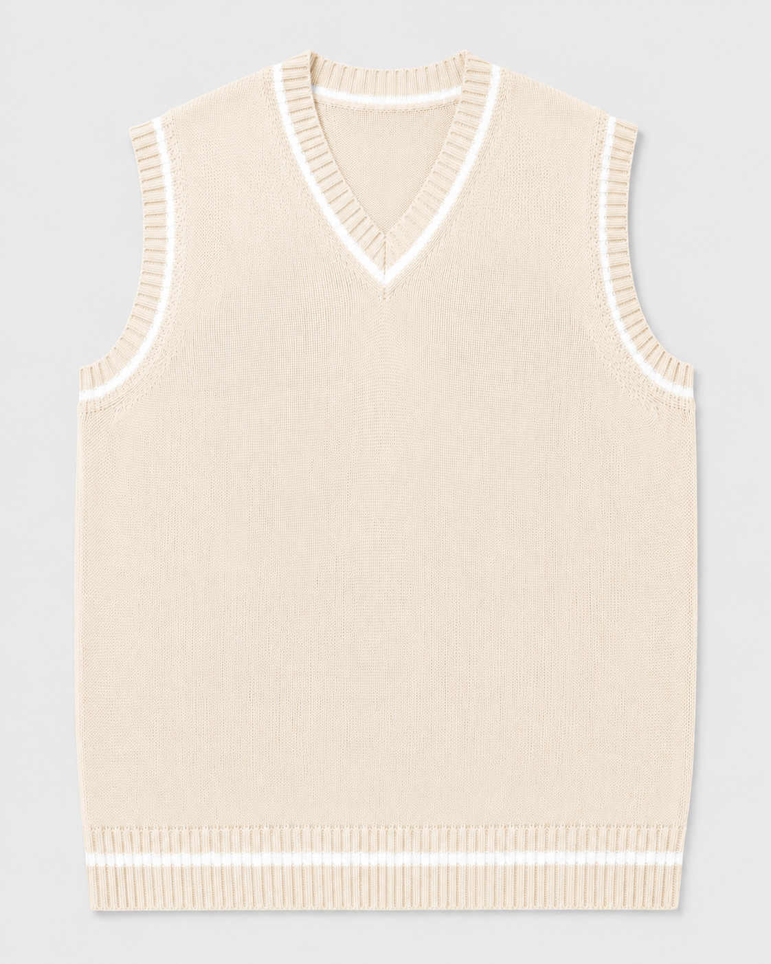 Knitted Sweater Vest | Men | V Neck Ribbed Trim | Regular Fit Layering Top | Steven & Levon