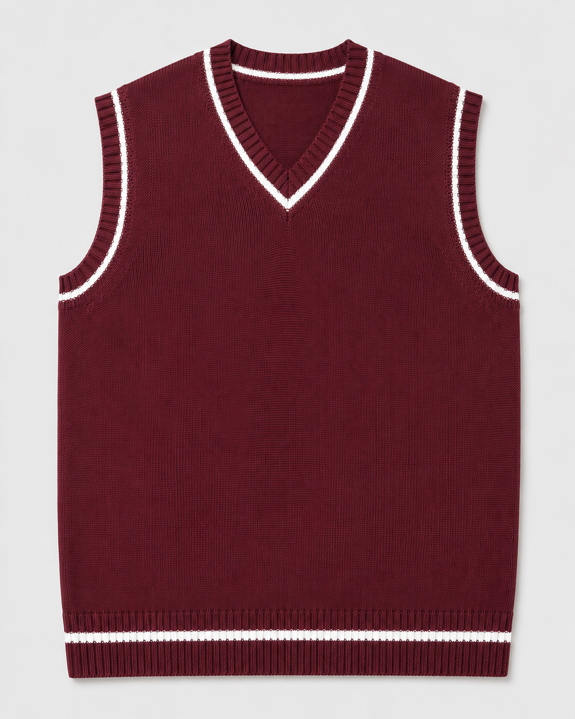 Knitted Sweater Vest | Men | V Neck Ribbed Trim | Regular Fit Layering Top | Steven & Levon
