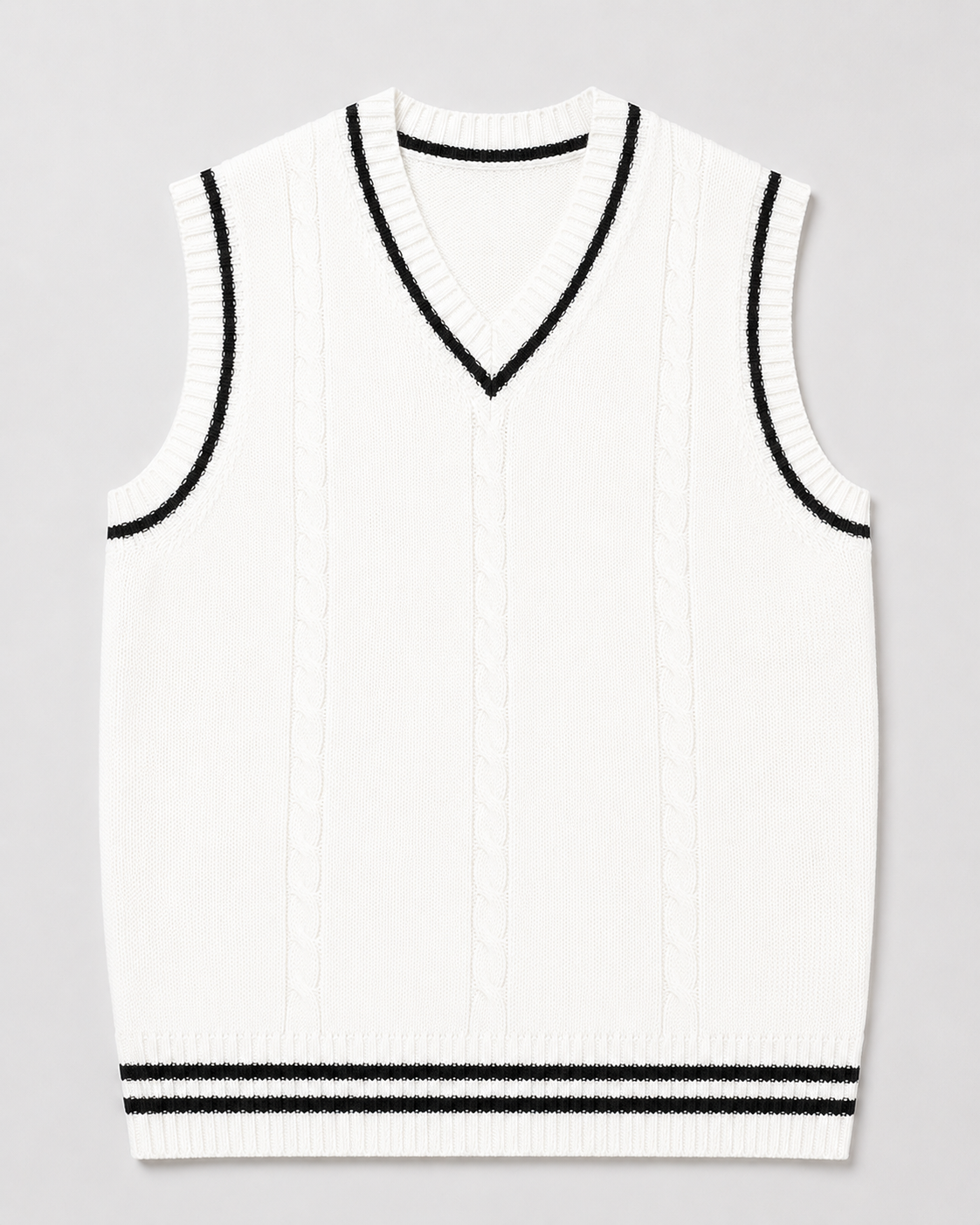 Knitted Sweater Vest | Men | V Neck Ribbed Trim | Regular Fit Layering Top | Steven & Levon