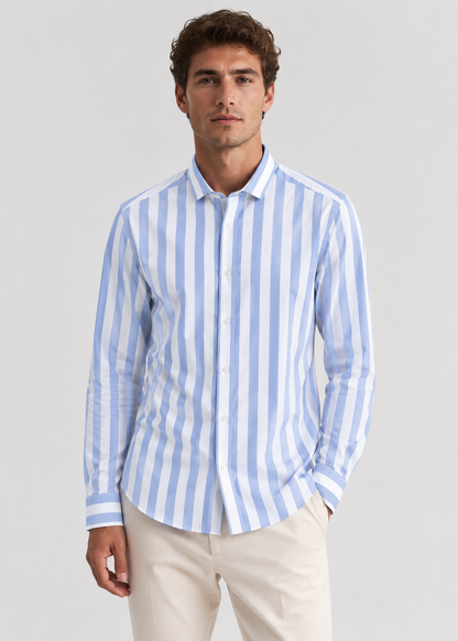 Men's Striped Shirt | Men | Lightweight | Modern Fit Button-Up | Steven & Levon