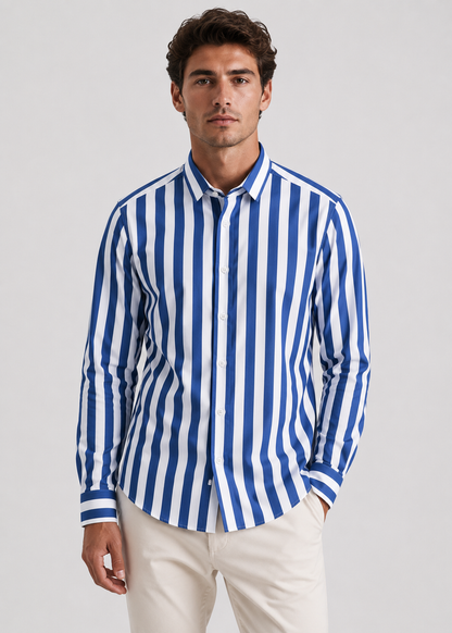 Men's Striped Shirt | Men | Lightweight | Modern Fit Button-Up | Steven & Levon