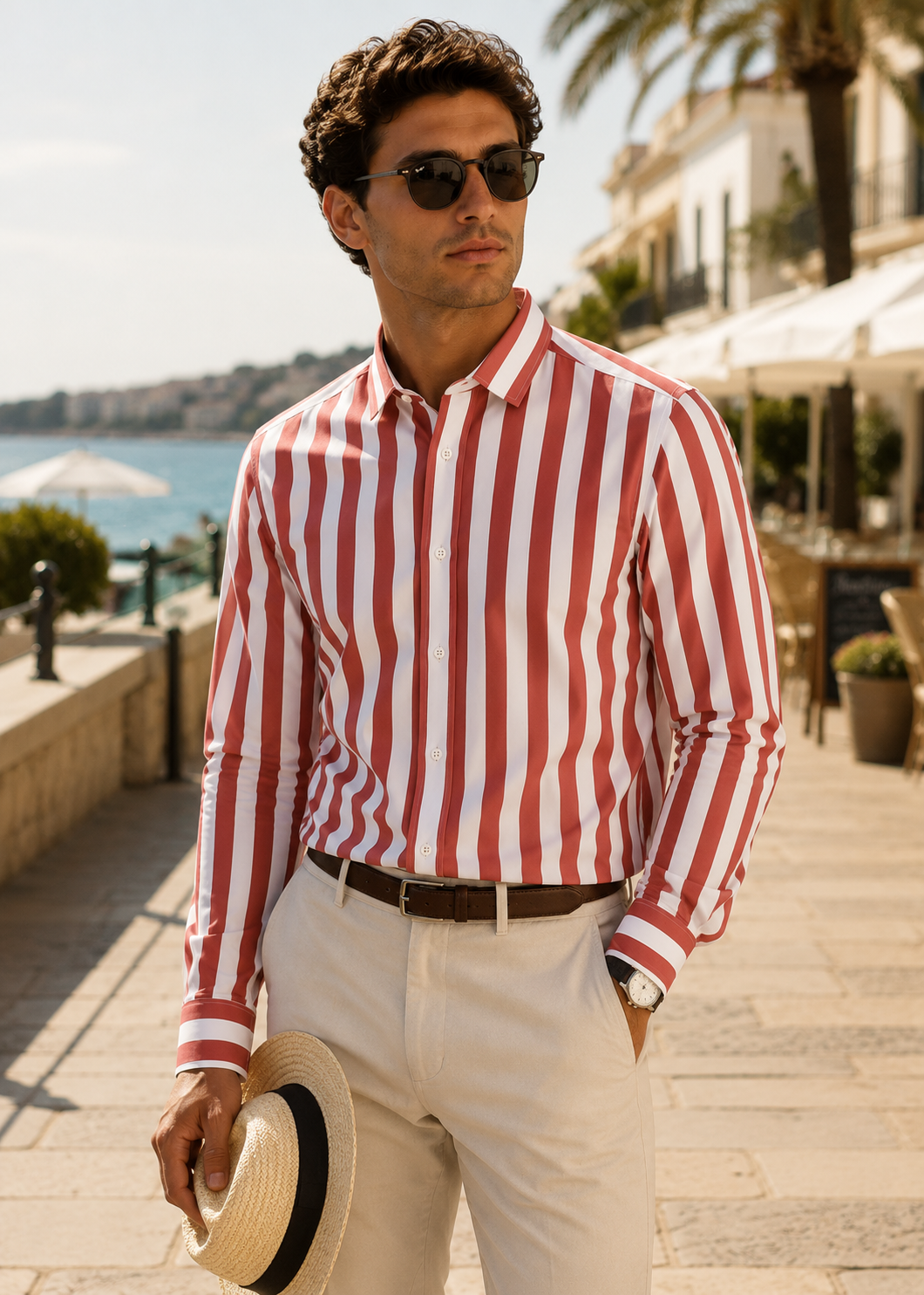 Men's Striped Shirt | Men | Lightweight | Modern Fit Button-Up | Steven & Levon