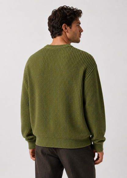 Men’s Oversized Knitted Sweater | Ribbed Knit Jumper | Soft Knit Fabric | Relaxed Fit | Steven & Levon