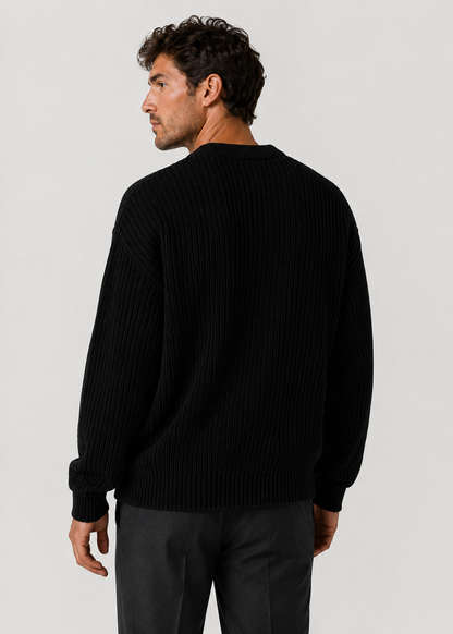 Men’s Oversized Knitted Sweater | Ribbed Knit Jumper | Soft Knit Fabric | Relaxed Fit | Steven & Levon
