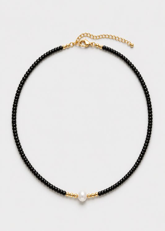 Freshwater Pearl Necklace | Women | Handcrafted Jewelry | Glass Mica Beads | Elegant Gift | Steven & Levon
