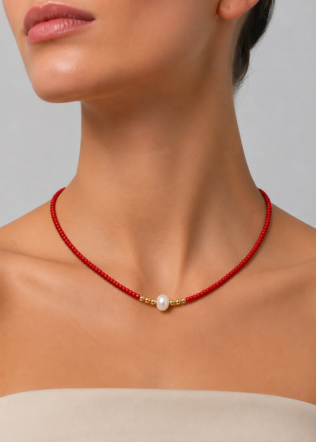 Freshwater Pearl Necklace | Women | Handcrafted Jewelry | Glass Mica Beads | Elegant Gift | Steven & Levon