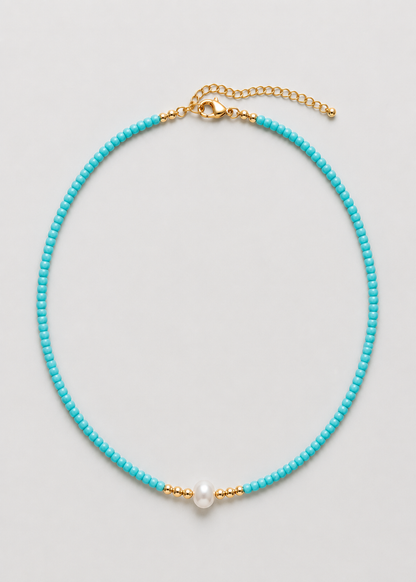 Freshwater Pearl Necklace | Women | Handcrafted Jewelry | Glass Mica Beads | Elegant Gift | Steven & Levon