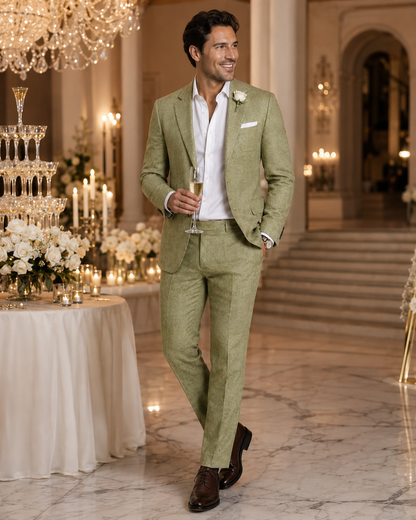 Men's Nylon Wedding Suit | Tailored Two Piece Set | Lightweight Formal Occasion Wear | Steven & Levon