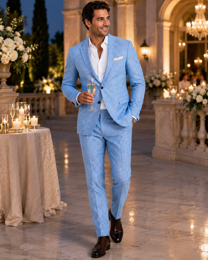 Men's Nylon Wedding Suit | Tailored Two Piece Set | Lightweight Formal Occasion Wear | Steven & Levon