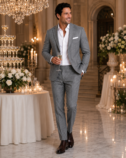 Men's Nylon Wedding Suit | Tailored Two Piece Set | Lightweight Formal Occasion Wear | Steven & Levon