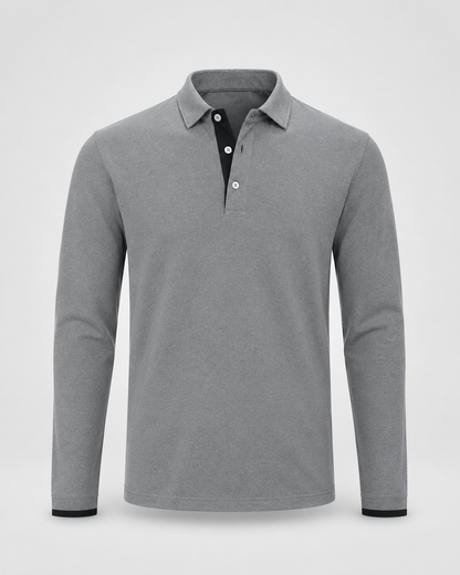 Men's Long Sleeve Polo Shirt | Men | Smart Casual Collar Top | Regular Fit | Steven & Levon