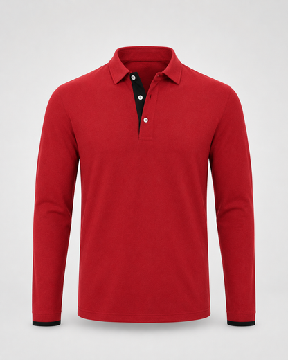 Men's Long Sleeve Polo Shirt | Men | Smart Casual Collar Top | Regular Fit | Steven & Levon