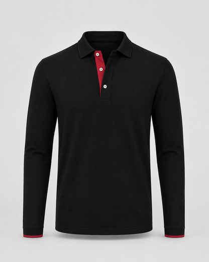 Men's Long Sleeve Polo Shirt | Men | Smart Casual Collar Top | Regular Fit | Steven & Levon