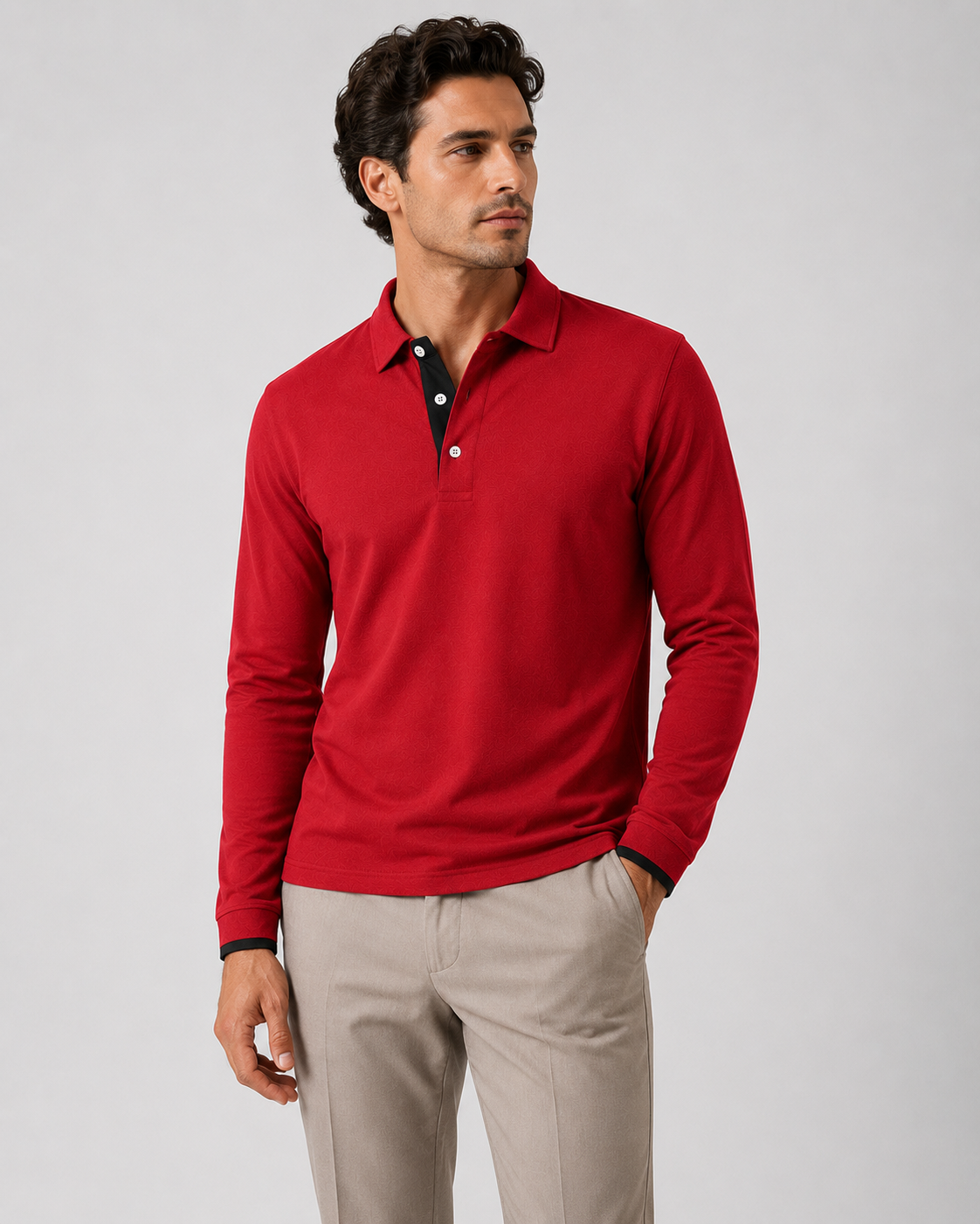 Men's Long Sleeve Polo Shirt | Men | Smart Casual Collar Top | Regular Fit | Steven & Levon