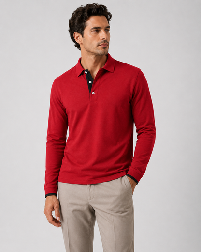Men's Long Sleeve Polo Shirt | Men | Smart Casual Collar Top | Regular Fit | Steven & Levon