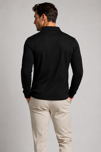 Men's Long Sleeve Polo Shirt | Men | Smart Casual Collar Top | Regular Fit | Steven & Levon