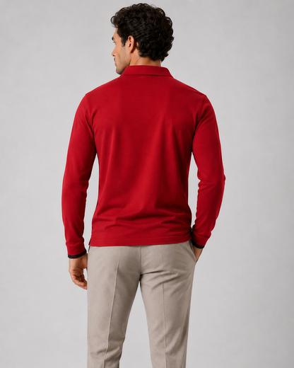 Men's Long Sleeve Polo Shirt | Men | Smart Casual Collar Top | Regular Fit | Steven & Levon