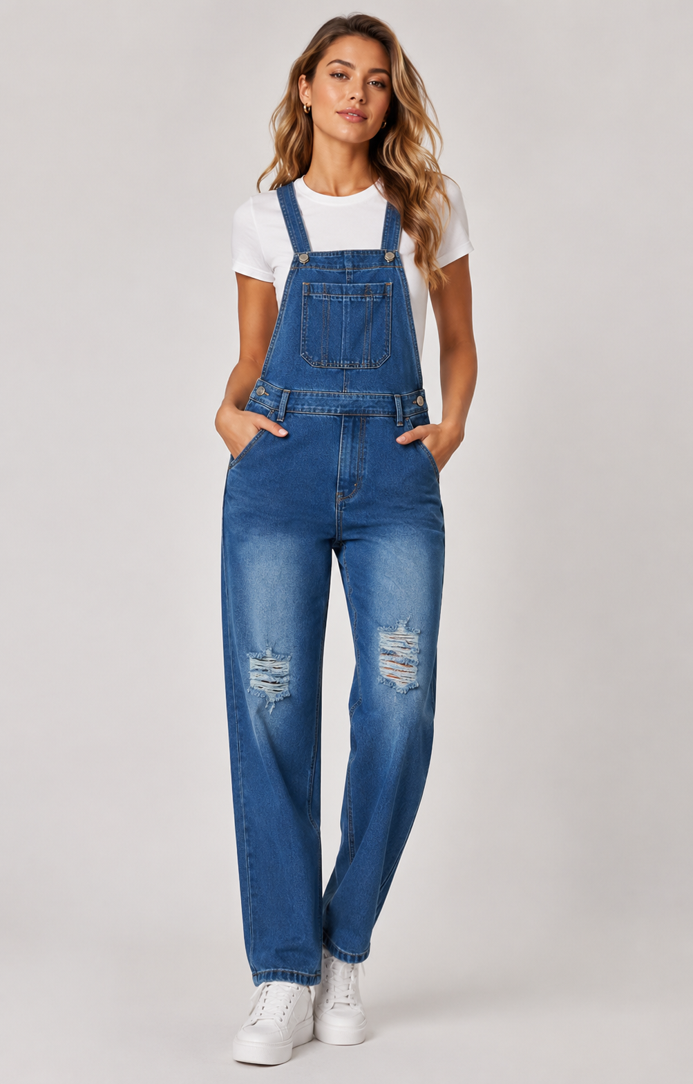 UrbanChic Denim Jumpsuit | Cotton Blend | Casual One-Piece | Everyday Wear | Steven & Levon