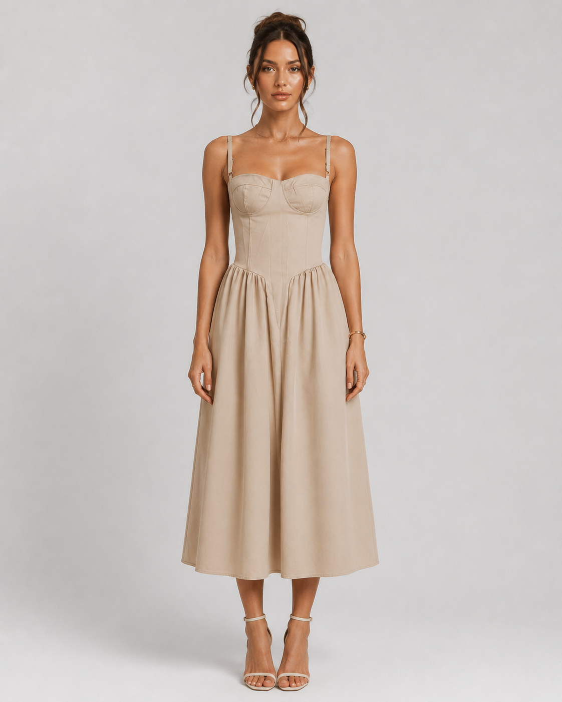 Corset Strappy Midi Dress | Women’s Wedding Guest Occasion Dress | Steven & Levon