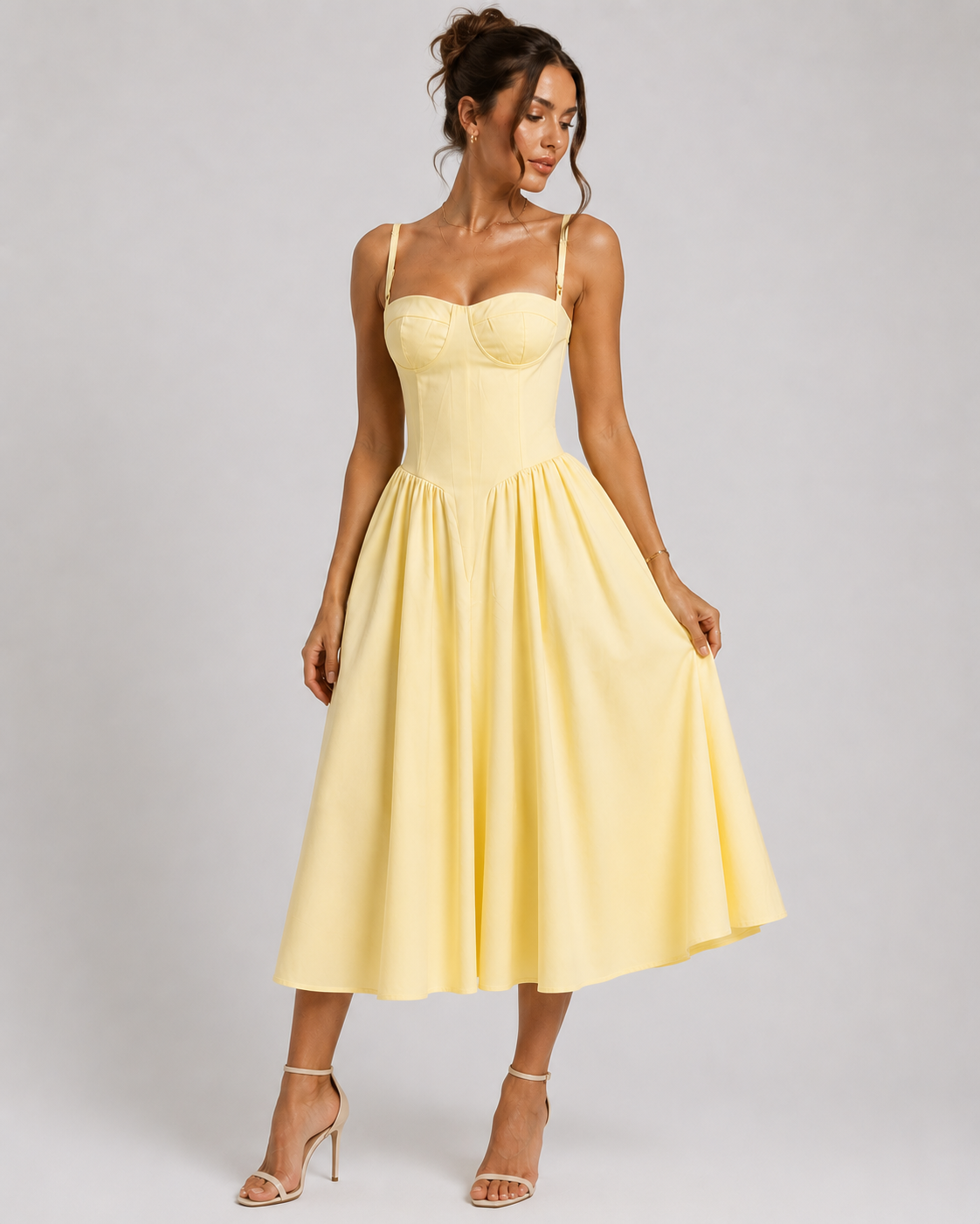 Corset Strappy Midi Dress | Women’s Wedding Guest Occasion Dress | Steven & Levon