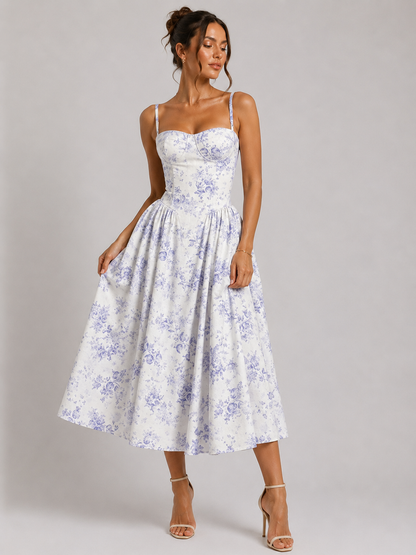 Corset Strappy Midi Dress | Women’s Wedding Guest Occasion Dress | Steven & Levon