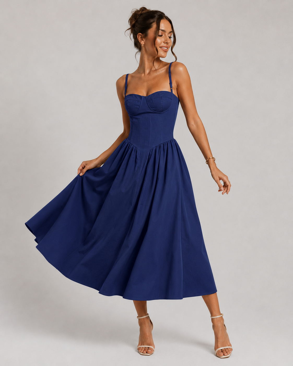 Corset Strappy Midi Dress | Women’s Wedding Guest Occasion Dress | Steven & Levon