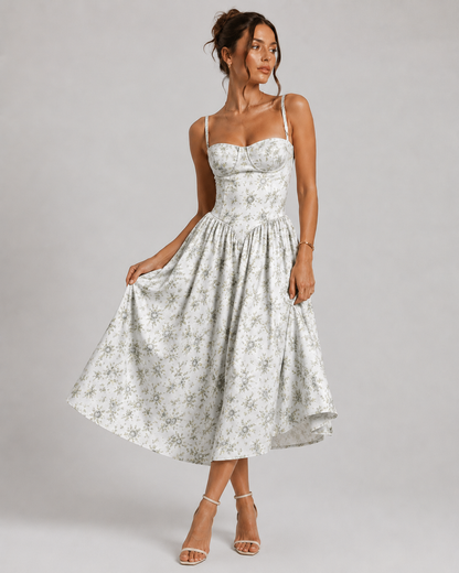 Corset Strappy Midi Dress | Women’s Wedding Guest Occasion Dress | Steven & Levon