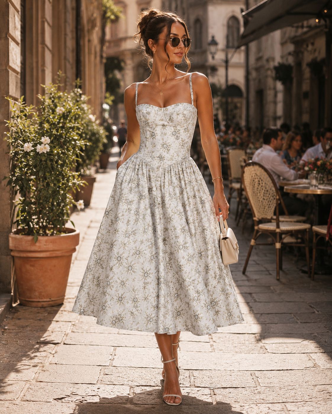 Corset Strappy Midi Dress | Women’s Wedding Guest Occasion Dress | Steven & Levon