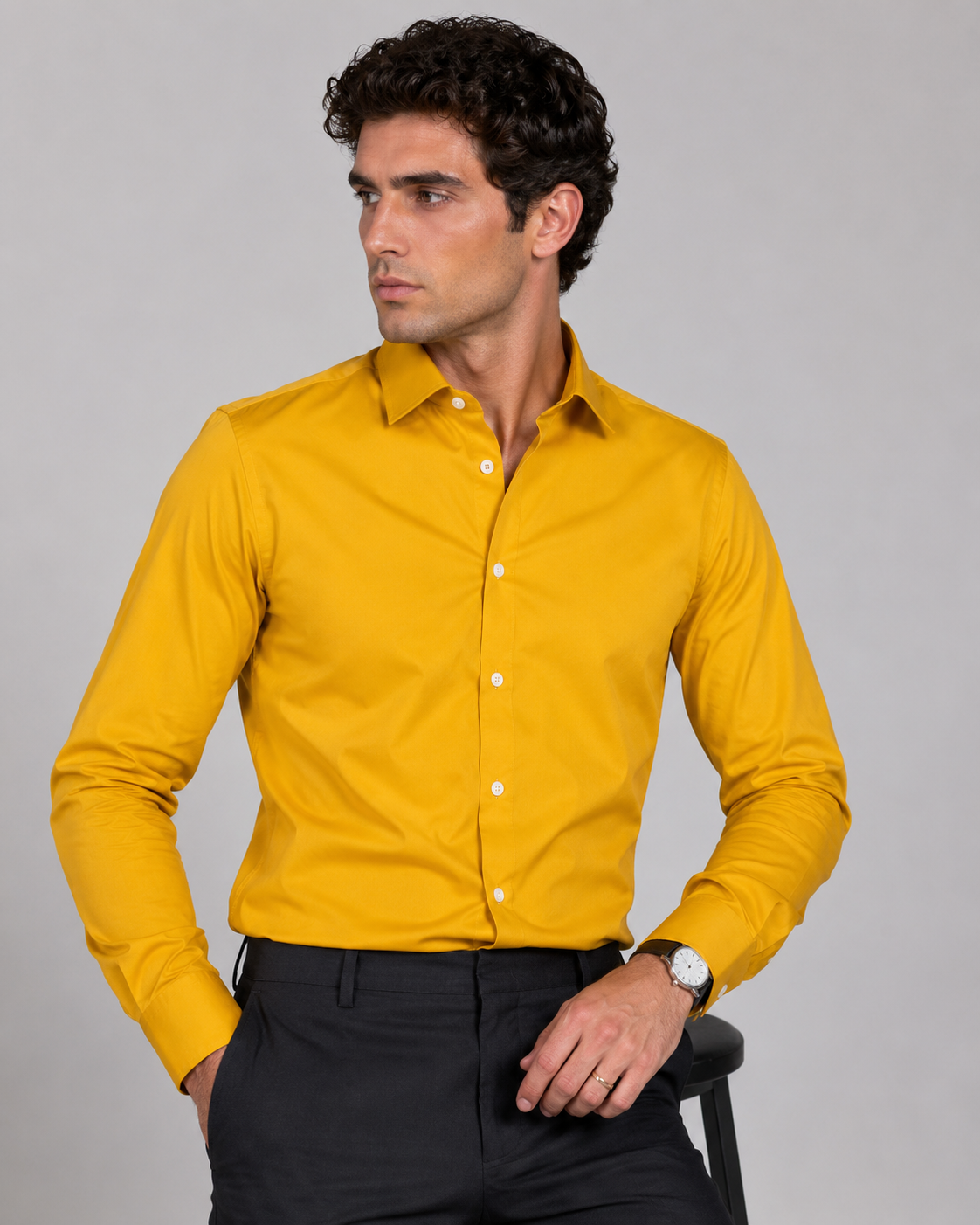 Linen Long Sleeve Shirt | Men | Tailored Fit | Breathable Casual Smart Shirt | Steven & Levon