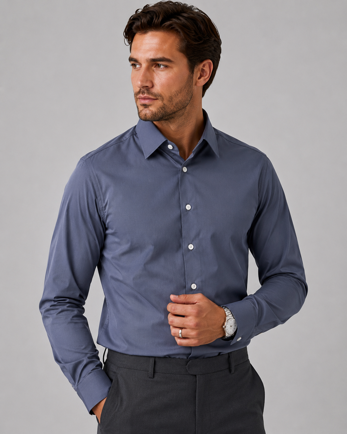 Linen Long Sleeve Shirt | Men | Tailored Fit | Breathable Casual Smart Shirt | Steven & Levon