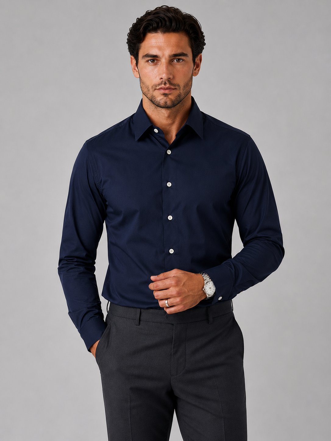 Linen Long Sleeve Shirt | Men | Tailored Fit | Breathable Casual Smart Shirt | Steven & Levon