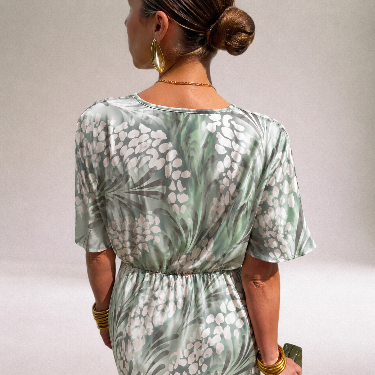 Wedding Guest Wrap Maxi Dress | Evening Maxi Dress | Women | Flowy Wrap Fit | Twisted V-Neck & Cinched Waist | Steven & Levon