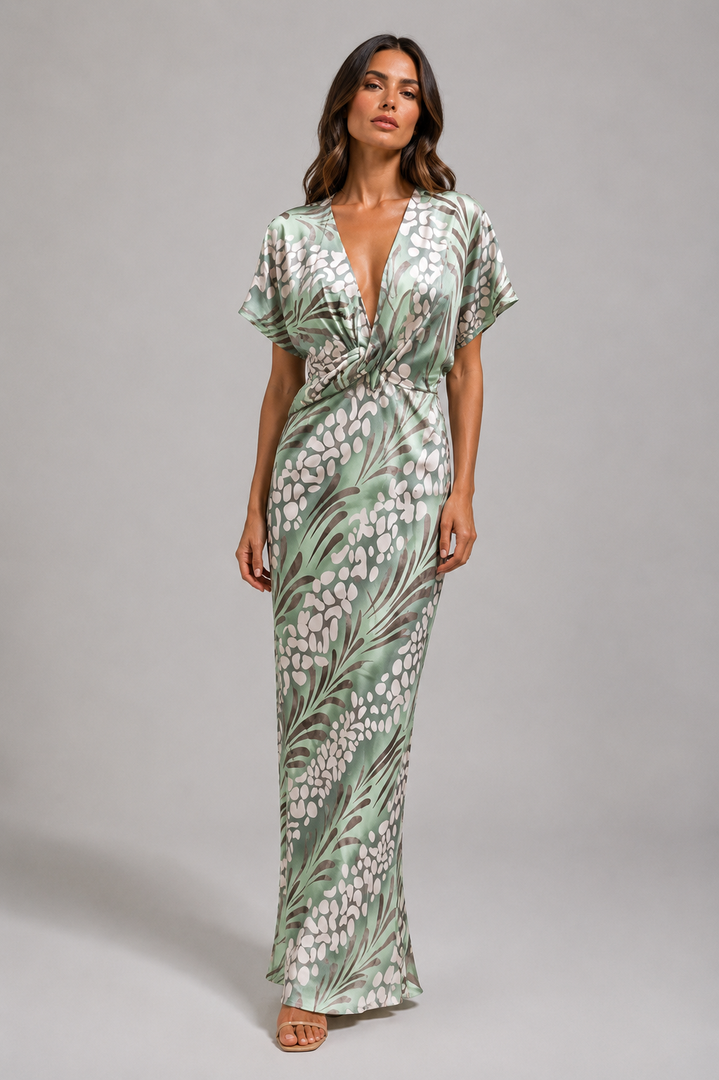 Wedding Guest Wrap Maxi Dress | Evening Maxi Dress | Women | Flowy Wrap Fit | Twisted V-Neck & Cinched Waist | Steven & Levon