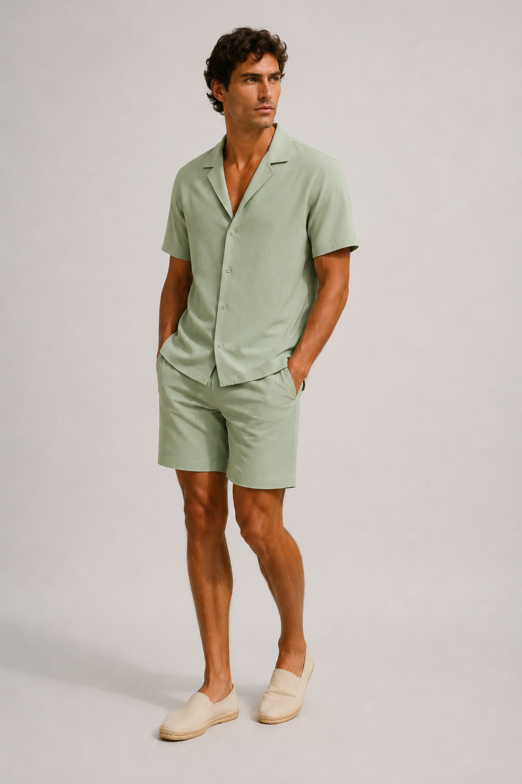 Men's Co-Ord Set | Polyester Blend | Short Sleeve Shirt & Relaxed Fit Shorts | Steven & Levon