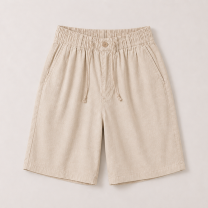 Men's Linen Drawstring Shorts | Elastic Waist|  Casual Summer Shorts | Steven & Levon