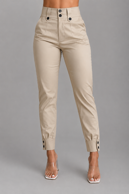 Wina Cargo Pants for Women | High Waist | Ankle Length | Spliced Desig | Steven & Levon