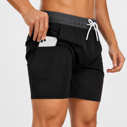 Men’s Swim Shorts | Men | Lightweight Woven Fabric | Drawstring Elastic Waist Quick Dry | Steven & Levon