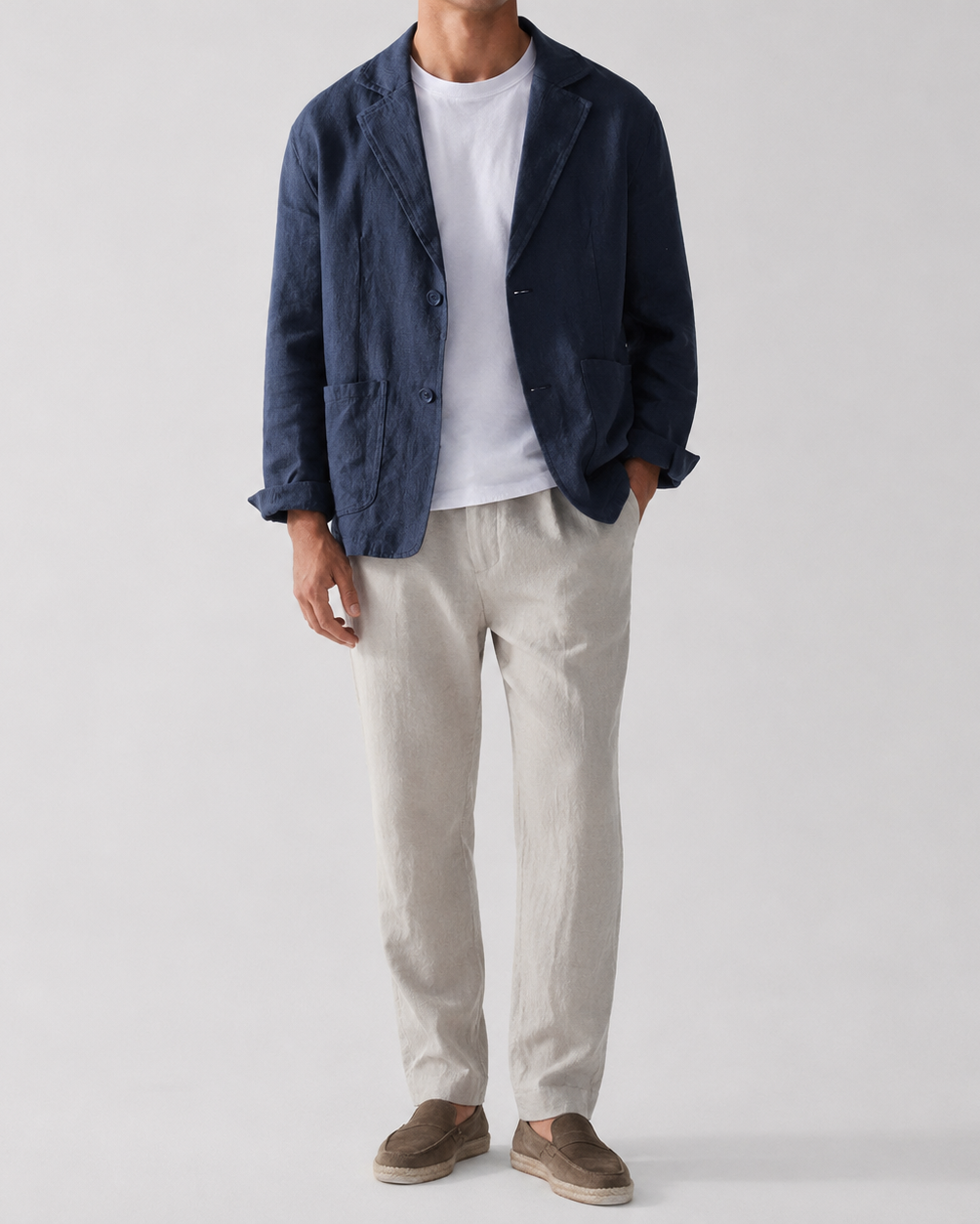 Men's Casual Linen Jacket | Men | Lightweight Linen Blend | Smart Casual | Steven & Levon