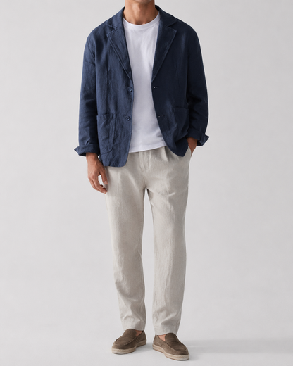 Men's Casual Linen Jacket | Men | Lightweight Linen Blend | Smart Casual | Steven & Levon